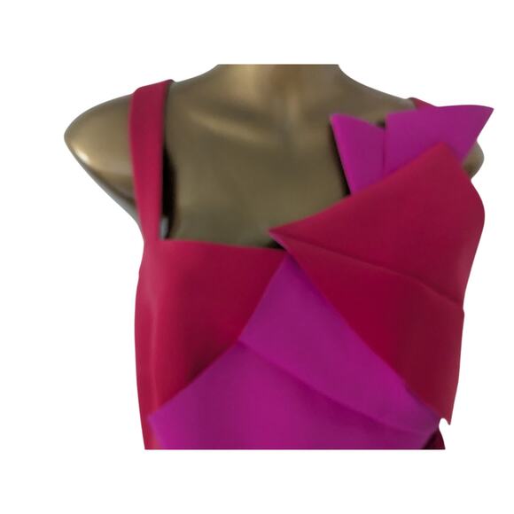 PH5 Sz 8 ORIGAMI A-Line Colorblock Bold Color Dress EUC - Picture 4 of 11